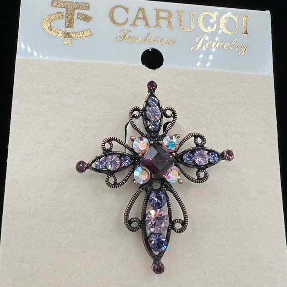 Rhinestone Cross Pin Pendant - Picture 1 of 3